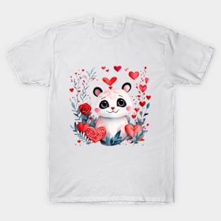 Cute valentines gift ideas, valentines day gift for her, hearts cute animal gift T-Shirt